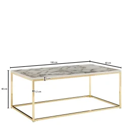 Rechteckiger Couchtisch in Marmor Optik - Saneb