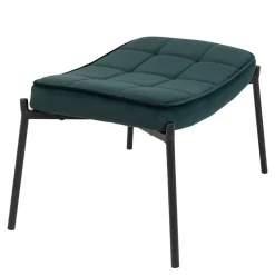 Rechteckiger Polsterhocker aus Samt Dunkelgrün - Sanfetra