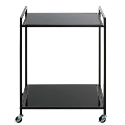 Rechteckiger Servierwagen aus Schwarzglas - Vanila