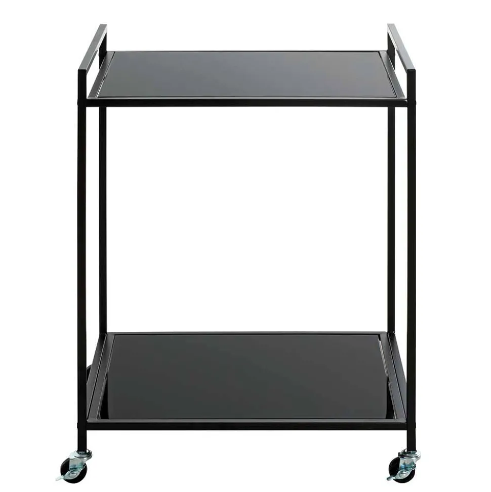 Rechteckiger Servierwagen aus Schwarzglas - Vanila