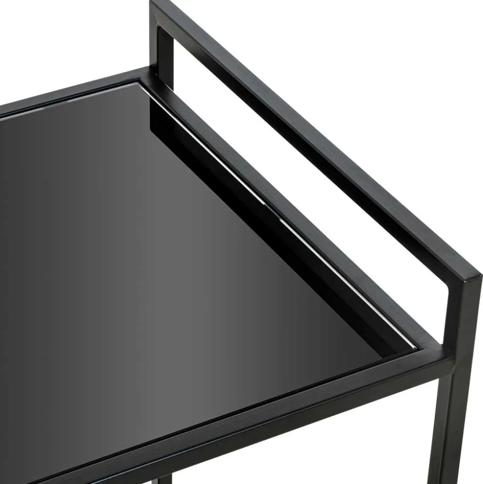 Rechteckiger Servierwagen aus Schwarzglas - Vanila