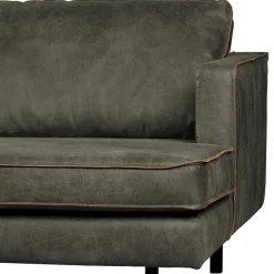 Recyclingleder Sofaecke in Oliv Grün - Laconca