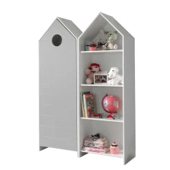 Regal & Schrank in Weiß & Grau - Indefiva (zweiteilig)