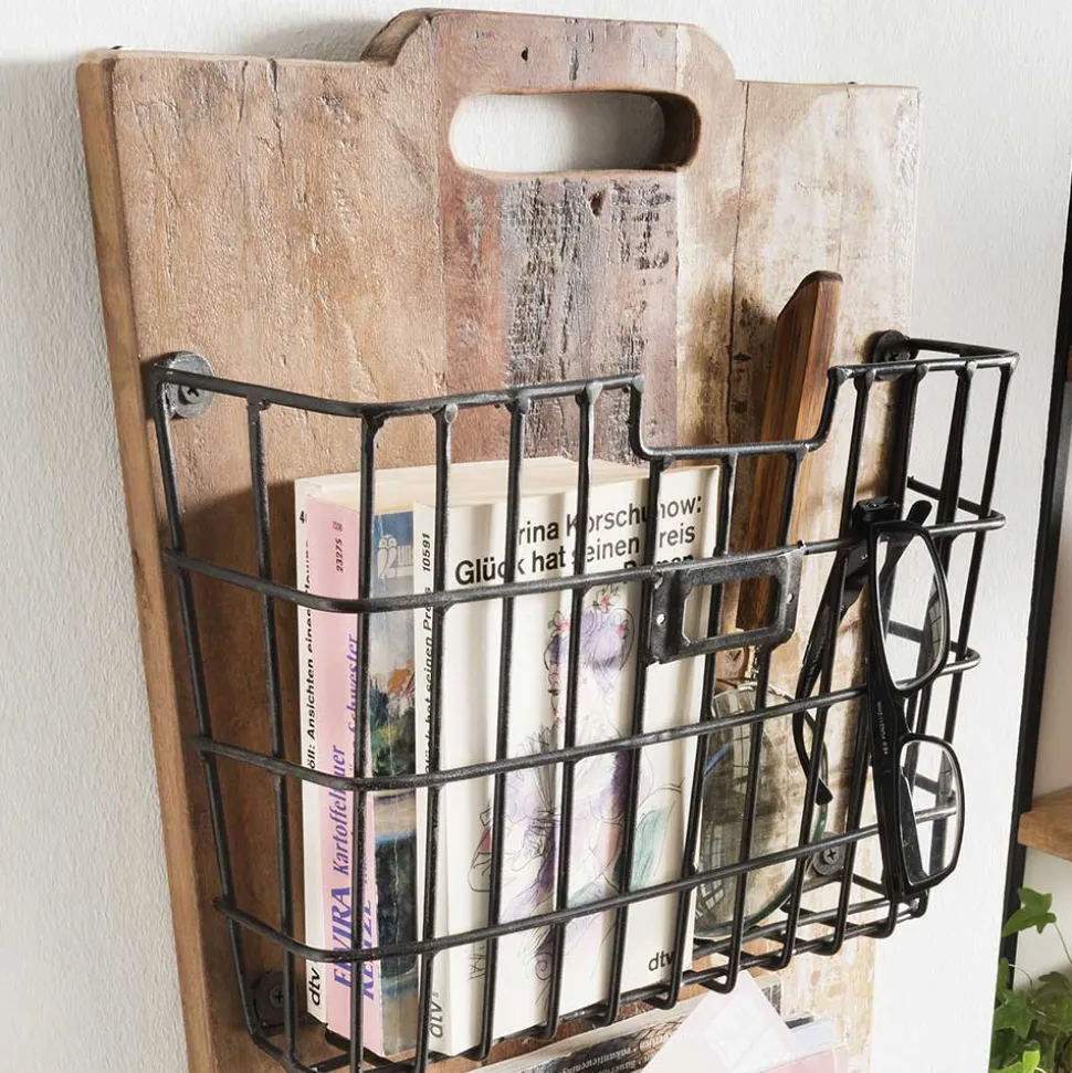 Regal aus Altholz mit Gitterkörben - Dosa