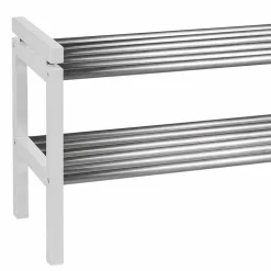 Regal für Schuhe in Weiß & Edelstahl - Gorfu