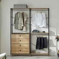 Regal Garderobe mit 2 Stangen & 4 Schubladen - Amigo