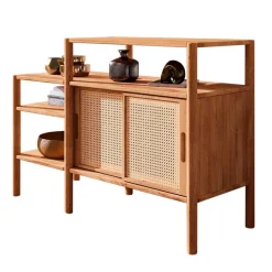 Regal mit drei Fächern & zwei Schiebetüren - Indrya