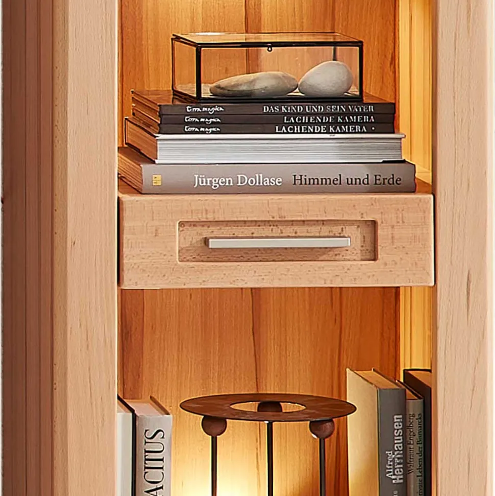 Regal mit LED Licht aus Kernbuche massiv - Amyonta