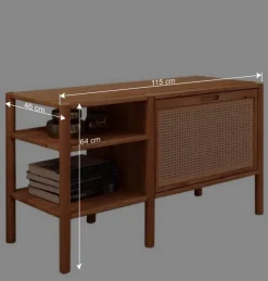 Regal mit Wiener Geflecht Klappfach - Indrya