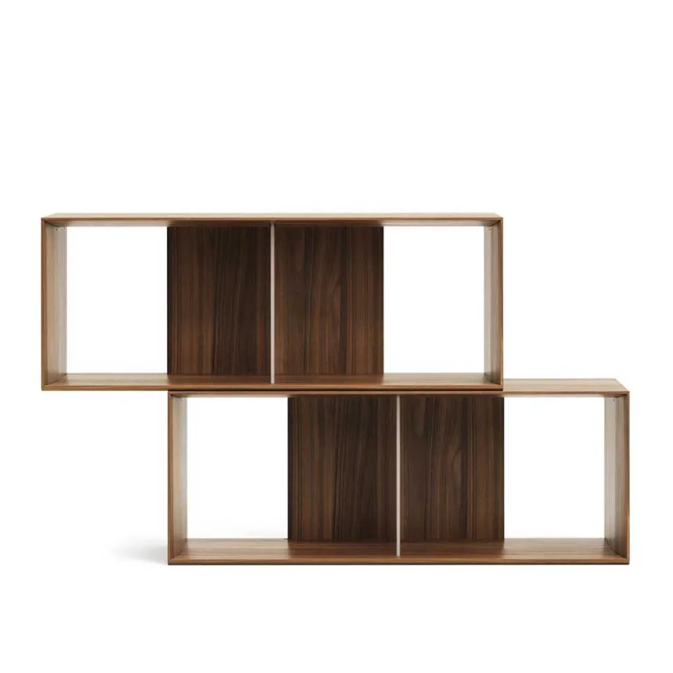 Regalmodul Duo in Nussbaum - Kiara (zweiteilig)