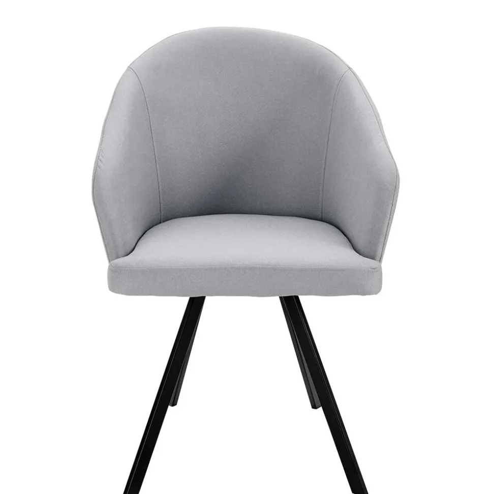 Retro Armlehnenstühle in Hellgrau - Dranico (2er Set)