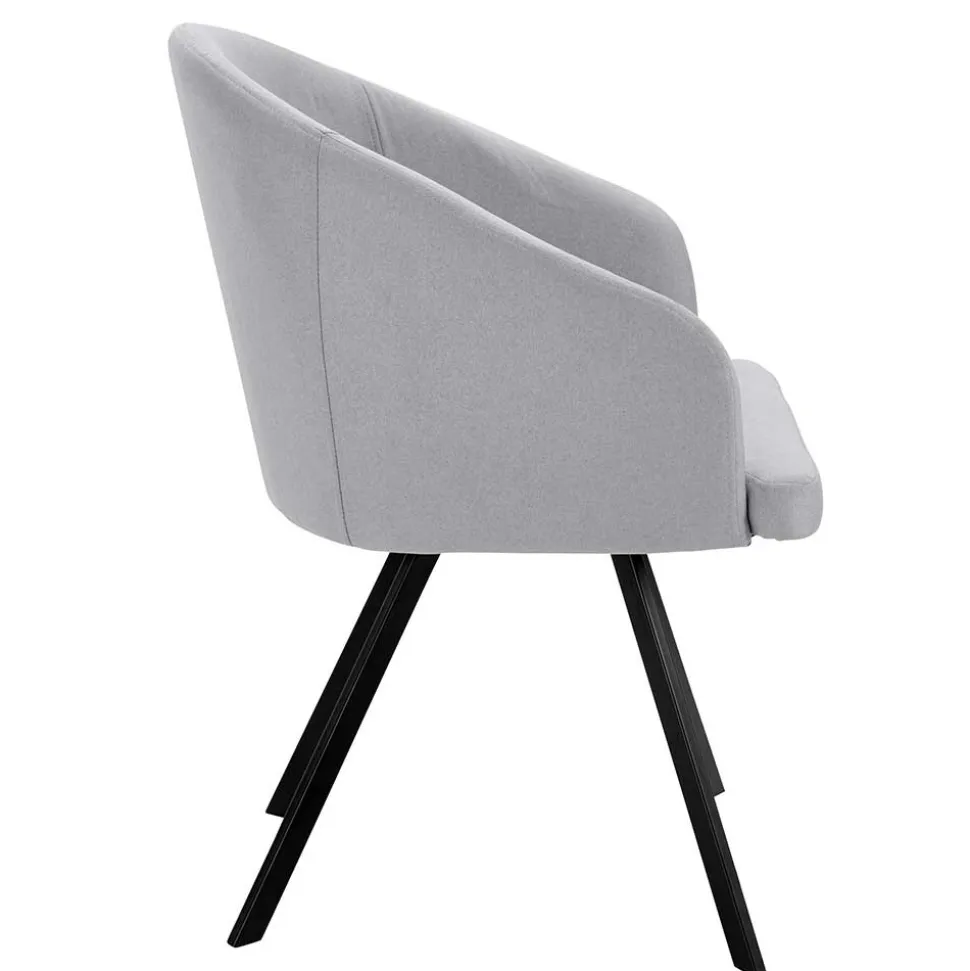 Retro Armlehnenstühle in Hellgrau - Dranico (2er Set)