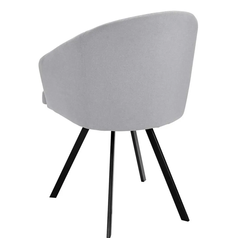 Retro Armlehnenstühle in Hellgrau - Dranico (2er Set)