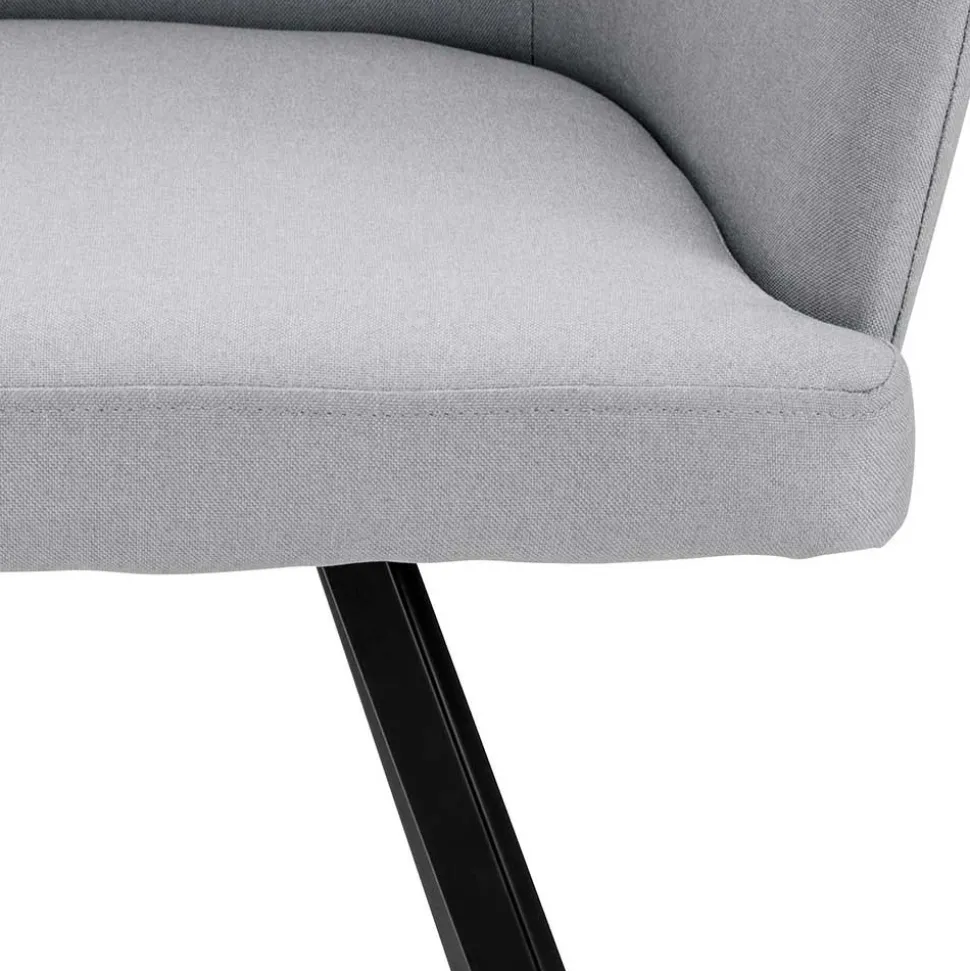 Retro Armlehnenstühle in Hellgrau - Dranico (2er Set)