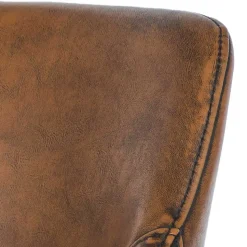 Retro Armlehnenstuhl aus braunem Kunstleder - Fulivia (2er Set)