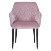 Retro Armlehnenstuhl in Altrosa Samt - Onjamy (2er Set)