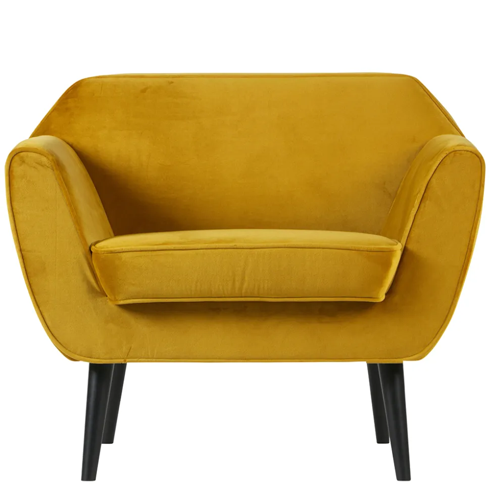 Retro Armlehnsessel in Gelb & Schwarz - Laddion