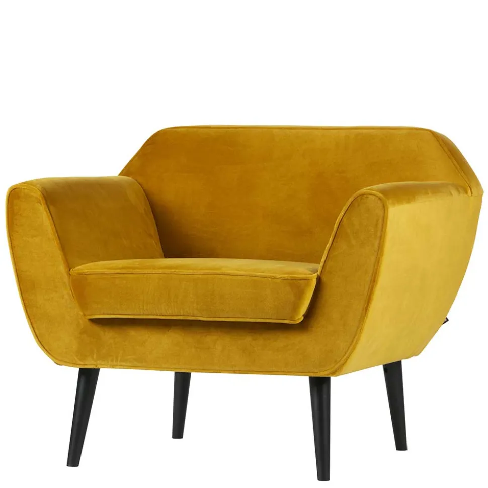 Retro Armlehnsessel in Gelb & Schwarz - Laddion