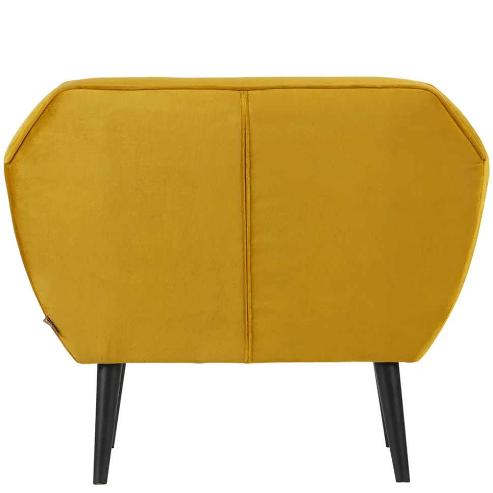 Retro Armlehnsessel in Gelb & Schwarz - Laddion