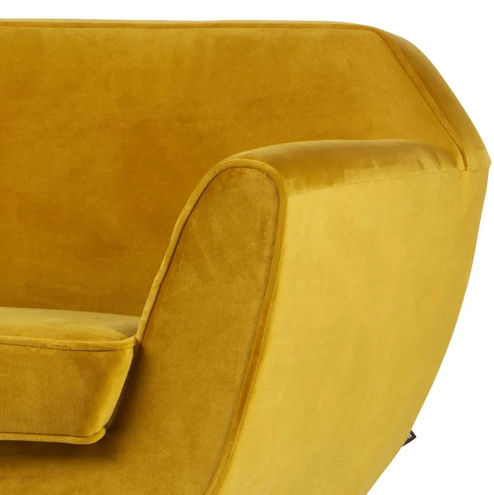 Retro Armlehnsessel in Gelb & Schwarz - Laddion