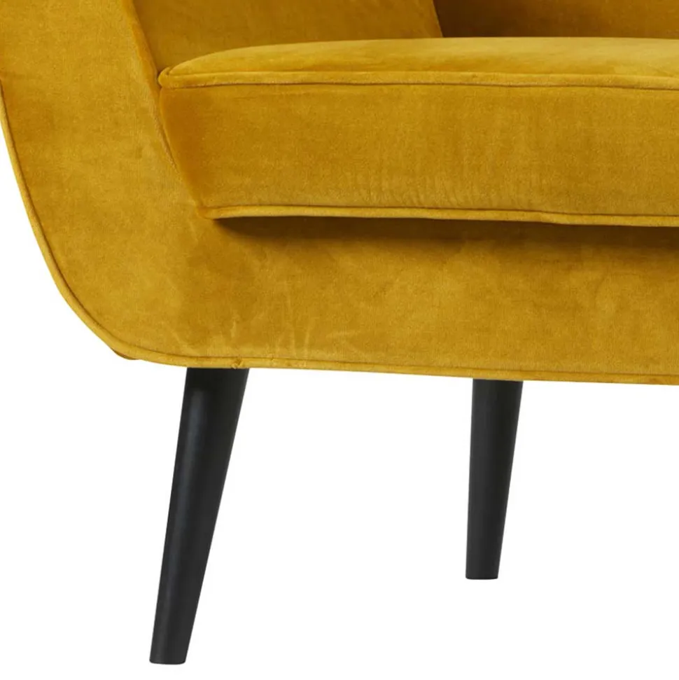 Retro Armlehnsessel in Gelb & Schwarz - Laddion