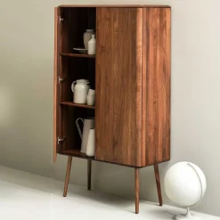 Retro Chic Highboard aus Nussbaum - Rivossa