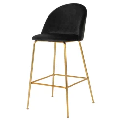 Retro Design Barstühle in Schwarz & Messing - Venjus (2er Set)