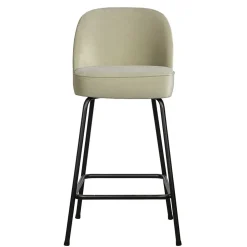 Retro Design Barstuhl in Graugrün Samt - Ilussiana