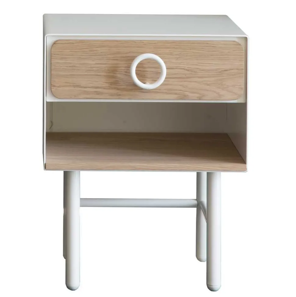 Retro Design Kommode in Weiß Eiche - Sumatra