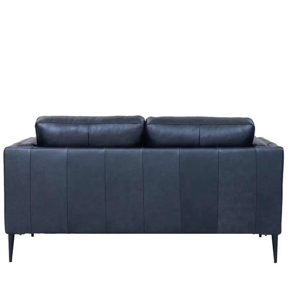 Retro Design Ledercouch in Schwarz - Griffina