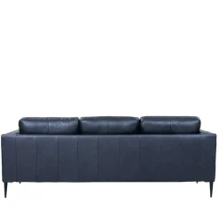 Retro Design Ledercouch in Schwarz - Griffina