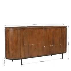 Retro Design Sideboard aus Mangoholz - Galadira