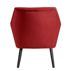 Retro Designsessel in Ziegelrot Samtvelours - Nina