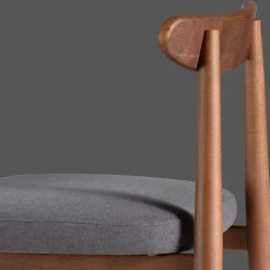 Retro Esstischstuhl in Nussbaum Braun & Grau - Translato