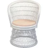Retro Geflechtsessel aus Rattan in Weiß - Marcello