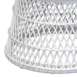 Retro Geflechtsessel aus Rattan in Weiß - Marcello