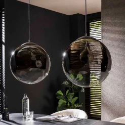 Retro Hängeleuchte mit zwei Kugelschirmen - Macy