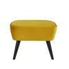 Retro Hocker Almyna in Gelb Stoff