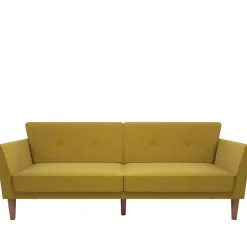 Retro Klappcouch in Senfgelb und Natur - Fiby