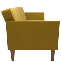 Retro Klappcouch in Senfgelb und Natur - Fiby