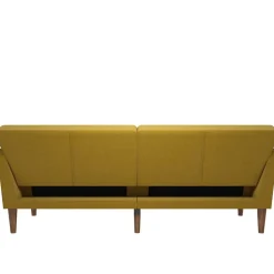 Retro Klappcouch in Senfgelb und Natur - Fiby