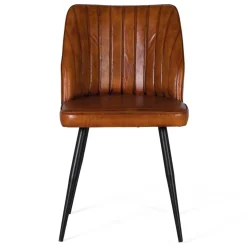 Retro Lederstuhl in Cognac Braun - Valtte