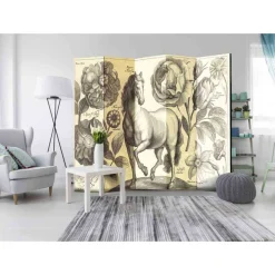 Retro Paravent mit Naturdarstellungen - Freedoms