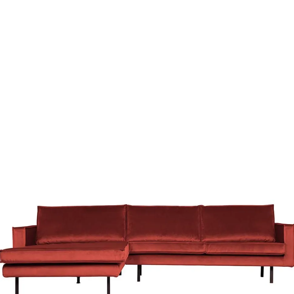 Retro Polsterecke in Kastanienfarben Samtstoff - Enzing