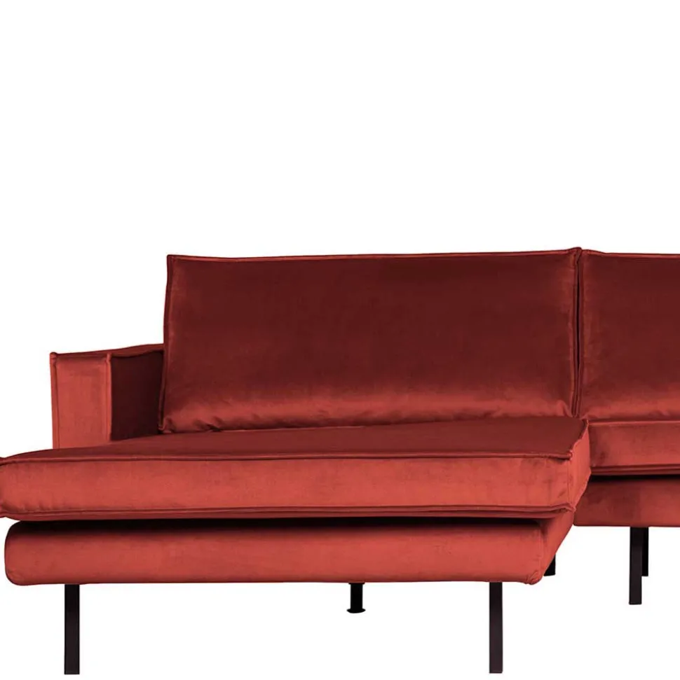 Retro Polsterecke in Kastanienfarben Samtstoff - Enzing