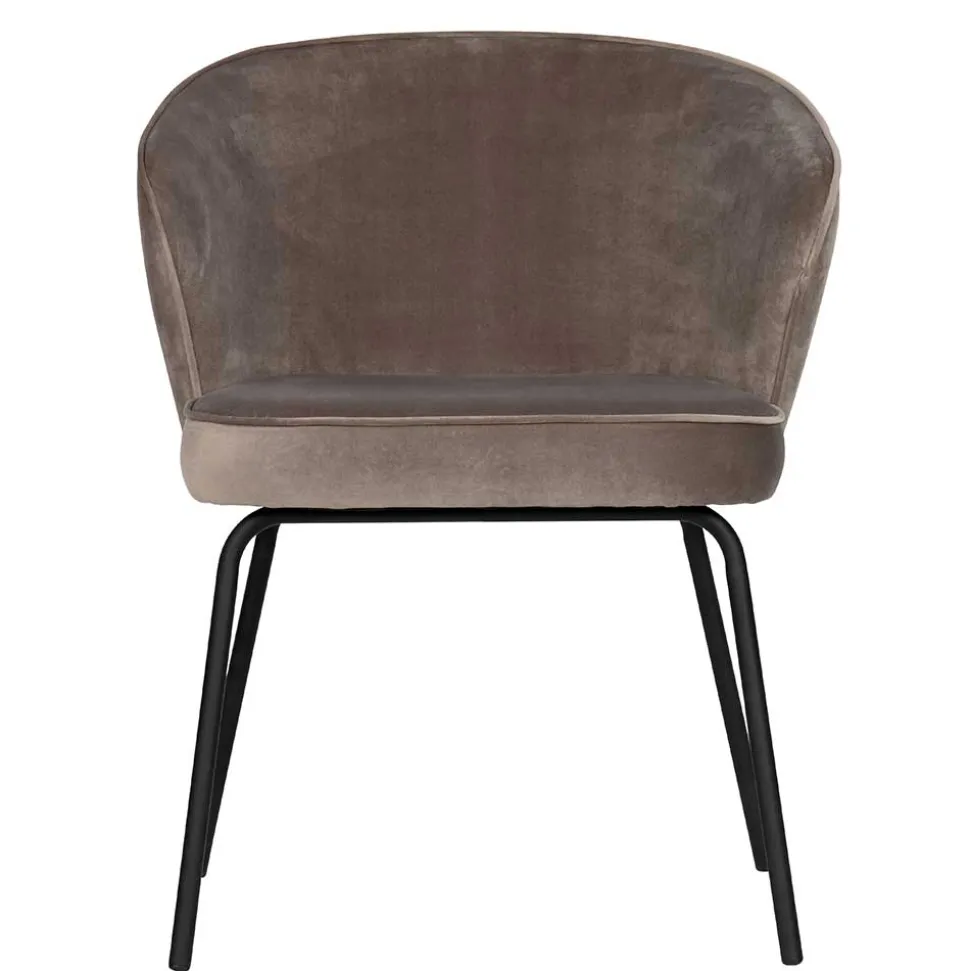 Retro Polsterstühle in Khaki Samt - Ashley (2er Set)