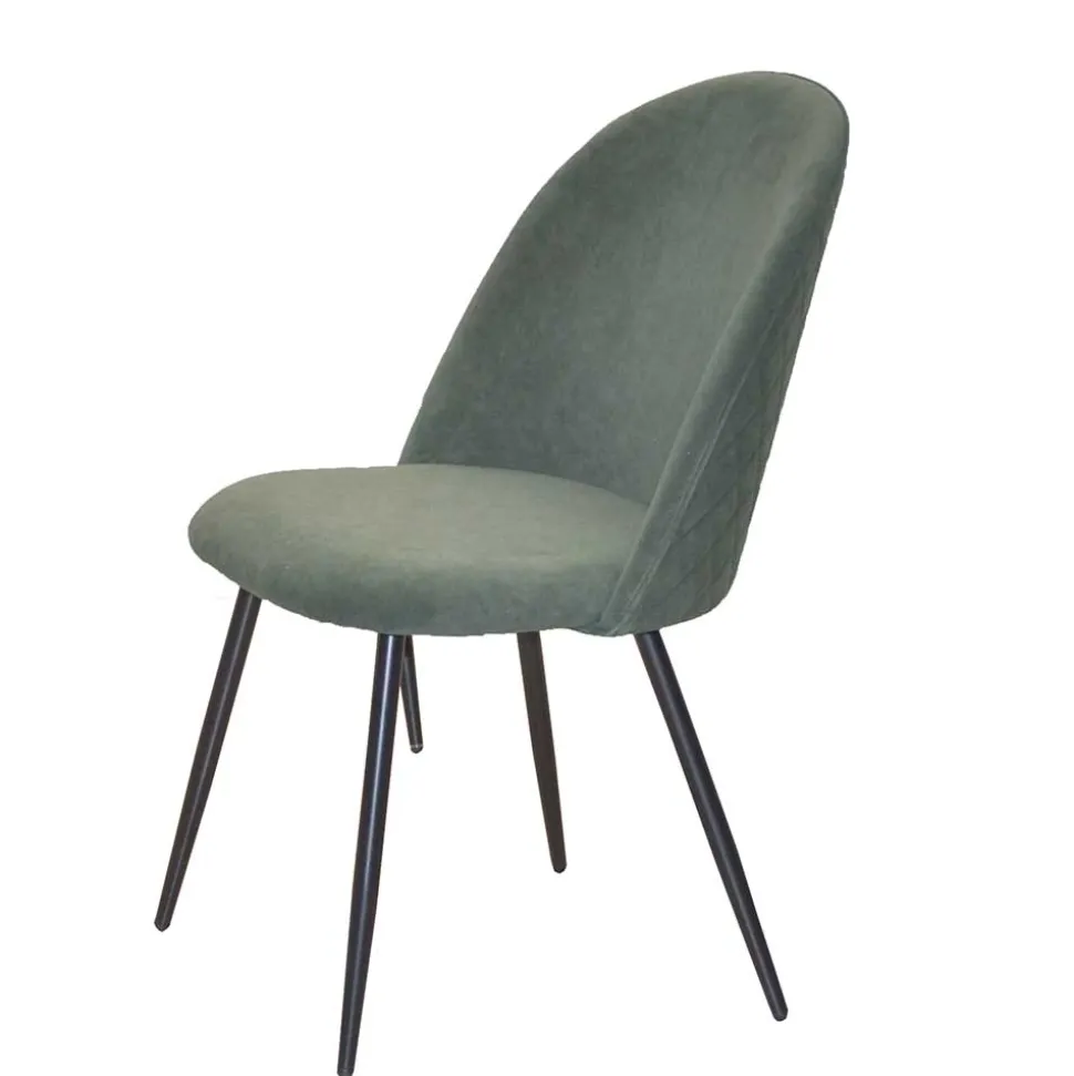 Retro Polsterstühle in Oliv Grün - Perry (4er Set)