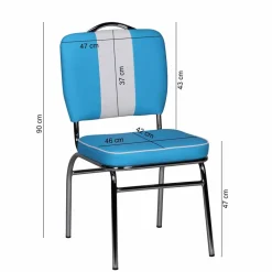 Retro Polsterstuhl Reflecta mit Kunstleder und Chrom