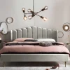 Retro Samtbett in Beige - Curomma