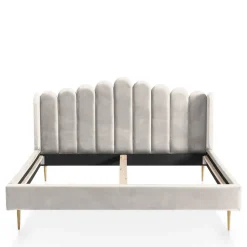 Retro Samtbett in Beige - Curomma